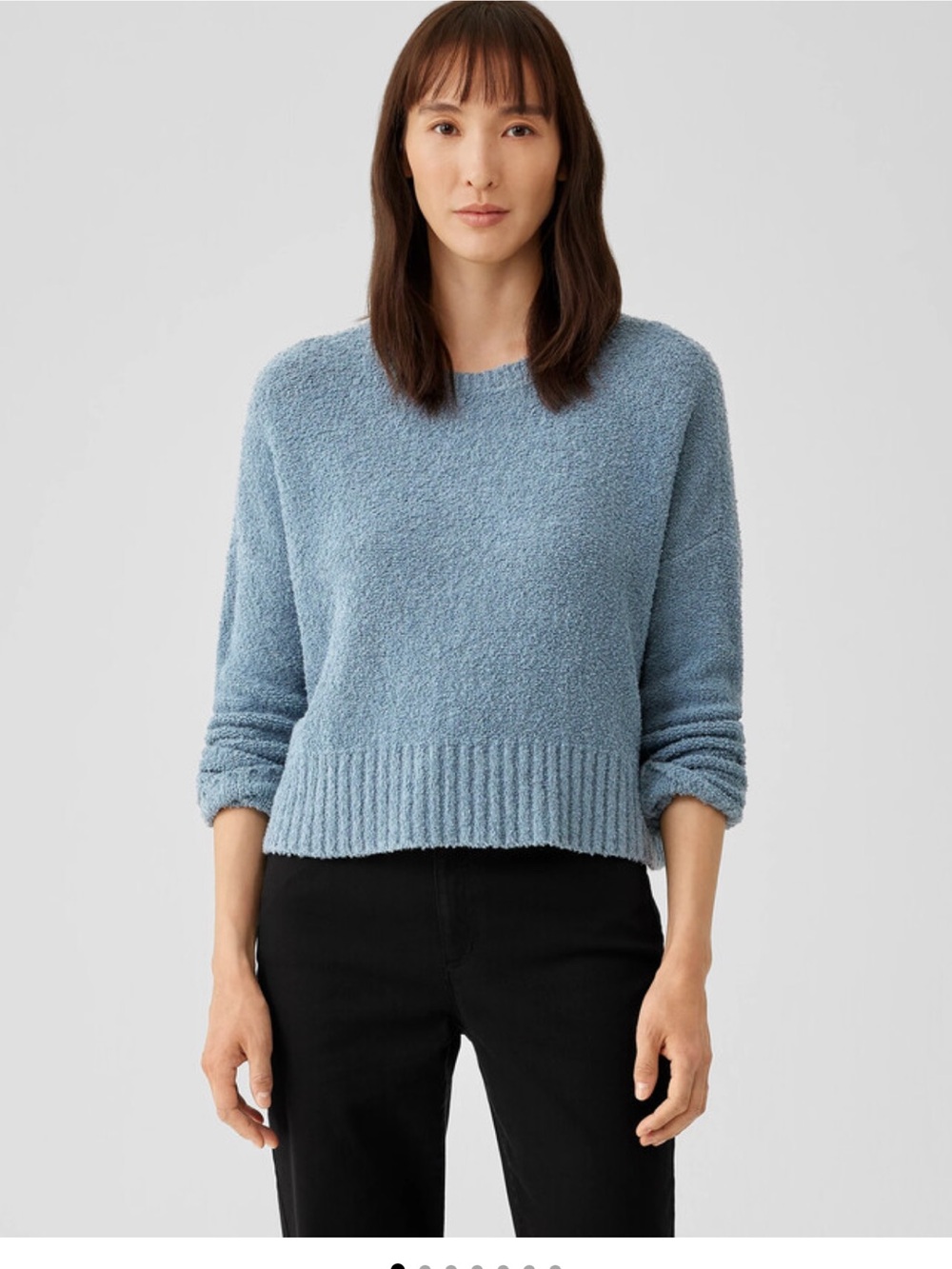 Eileen Fisher Cotton Fluff Crew Neck Top Size Large - Picture 2 of 8